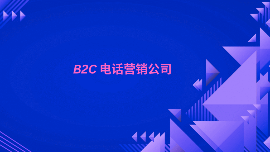 B2C 电话营销公司