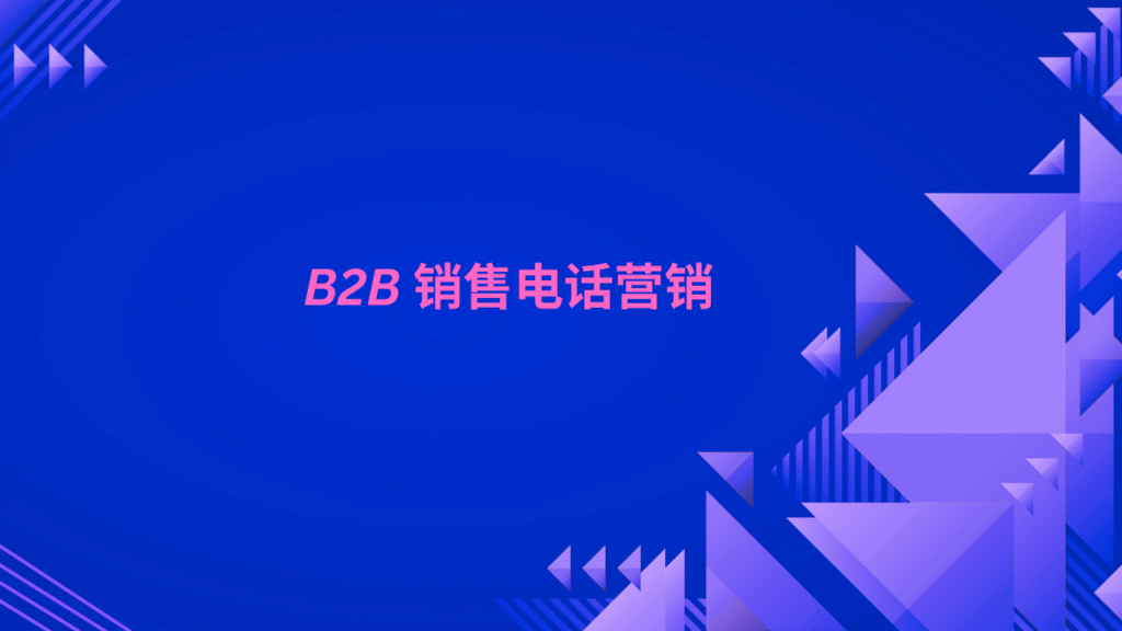 B2B 销售电话营销